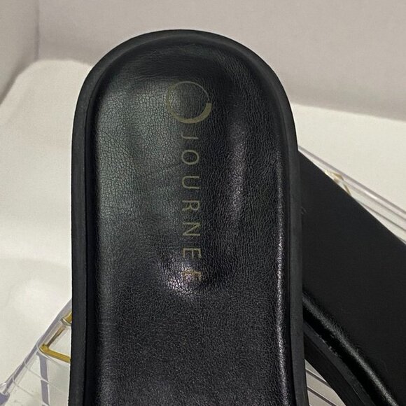 Journee Collection Pearl Embellished Slide Sandals Black Size 12 - Picture 11 of 16